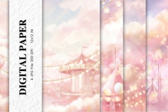 Sky Cloud Background Digital Paper Wallpaper_16 Product Image 1