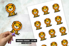 Happy Cartoon Lion Cub Sticker Sublimation PNG Product Image 1
