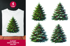 watercolor clipart png - christmas tree Product Image 1