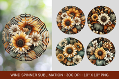 wind spinner - vintage sunflowers pattern Product Image 1