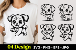 Cute Puppy Cartoon TShirt SVG PNG Product Image 1