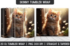 Cute Cat Tumbler Wrap | Flower Tumbler | Sublimation Designs Product Image 1