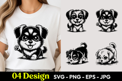 Cute Happy Puppy TShirt SVG PNG Product Image 1