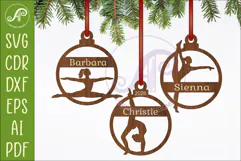 Gymnastics Ornament SVG Gymnast Christmas Decoration Laser Product Image 1