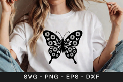 Floral Butterfly Decorative Art SVG PNG Product Image 1