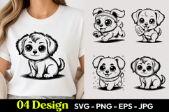 Cute Puppy Pet TShirt SVG PNG Product Image 1