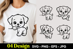 Cute Puppy Peekaboo TShirt SVG PNG Product Image 1