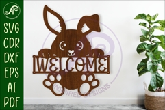 Welcome Easter wall art sign, SVG file. vector Product Image 1