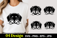 Cute Dachshund Peeking TShirt SVG PNG Product Image 1