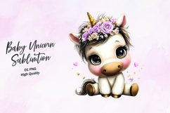 Baby Unicorn clipart sublimation png Product Image 1