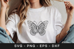 Butterfly Ornamental Line Art SVG PNG Decorative Design Product Image 1