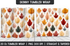 Fall Leaves Tumbler Wrap | Flower Tumbler | Sublimation Product Image 1