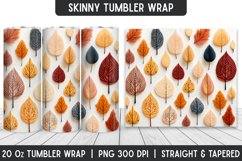 Fall Leaves Tumbler Wrap | Flower Tumbler | Sublimation Product Image 1