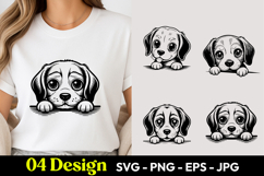 Cute Beagle Peeking Dog SVG PNG Product Image 1