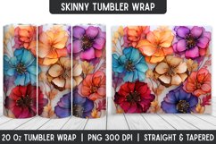 Colorful Flowers Tumbler Wrap | Flower Tumbler | Sublimation Product Image 1