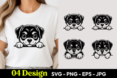 Cute Rottweiler Peeking SVG PNG Product Image 1