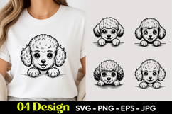 Cute Poodle Peeking Dog SVG PNG Product Image 1