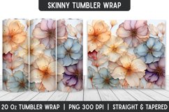 Colorful Flowers Tumbler Wrap | Flower Tumbler | Sublimation Product Image 1