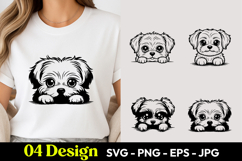 Cute Maltese Peeking Dog SVG PNG Product Image 1