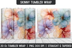 Colorful Flowers Tumbler Wrap | Flower Tumbler | Sublimation Product Image 1