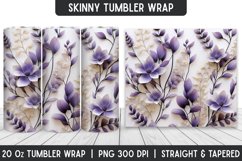 Flower Tumbler Wrap | 3D Sublimation | Skinny Tumbler Product Image 1