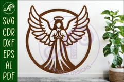 Guardian Angel Name Sign SVG, Praying Angel Wall Art Laser Product Image 1