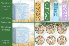 Christmas gift box, Bookmark laser cut, Ornament Product Image 1
