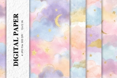 Sky Cloud Background Digital Paper Wallpaper_10 Product Image 1