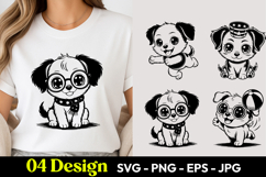 Cute Puppy Face SVG PNG Product Image 1