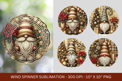 wind spinner - gold christmas gnome Product Image 1