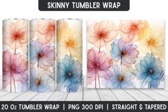Colorful Flowers Tumbler Wrap | Flower Tumbler | Sublimation Product Image 1