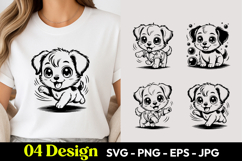 Cute Playful Puppy SVG PNG Product Image 1