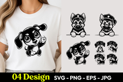 Cute Waving Puppy SVG PNG T Shirt Design Product Image 1