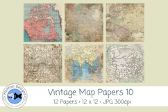 Vintage Map Papers 10 Junk Journal Paper Product Image 2