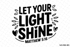 Let your light shine SVG | Bible Verse Product Image 1