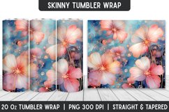 Flower Tumbler Wrap | 3D Sublimation | Skinny Tumbler Product Image 1