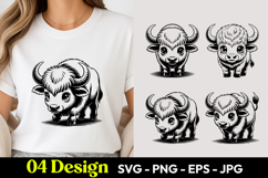Cute Baby Bison T Shirt Design Product Image 1