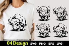 Cute Baby Bison T Shirt Design Product Image 1