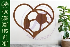Soccer ball heart laser cut wall sign Product Image 1