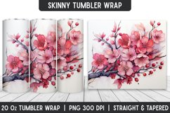 Flower Tumbler Wrap | 3D Sublimation | Skinny Tumbler Product Image 1