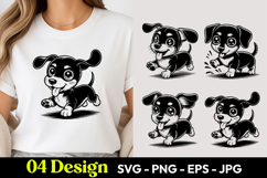 Cute Dachshund Puppy Running T Shirt Design Product Image 1