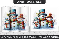 Snowman Tumbler Wrap | Christmas | Sublimation Product Image 1