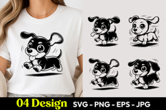 Cute Running Puppy T Shirt Design SVG Product Image 1