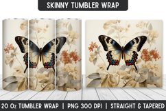 Flower Tumbler Wrap | 3D Sublimation | Skinny Tumbler Product Image 1