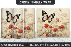 Flower Tumbler Wrap | 3D Sublimation | Skinny Tumbler Product Image 1
