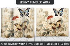 Flower Tumbler Wrap | 3D Sublimation | Skinny Tumbler Product Image 1