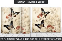 Flower Tumbler Wrap | 3D Sublimation | Skinny Tumbler Product Image 1