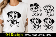 Puppy Playing SVG PNG Product Image 1