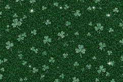 Green glittery background with scattered four-leaf clovers Product Image 1
