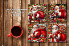 square coaster - christmas santa claus Product Image 1